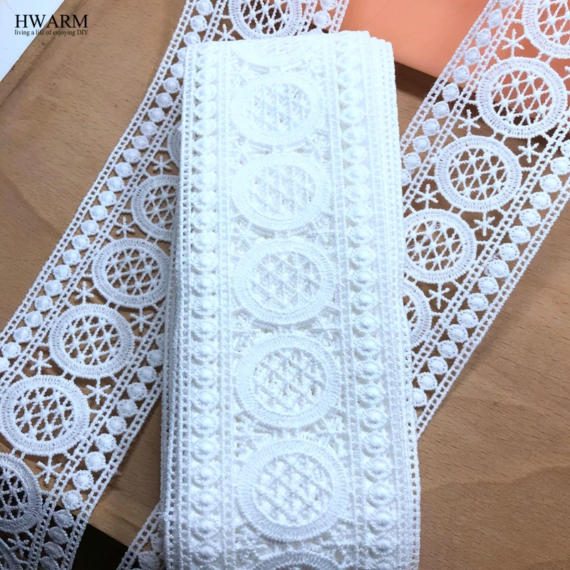 5yards 6.5cm african lace fabric wedding decoration costura sewing high quality voile trim DIY underwear cloth Hat accessories