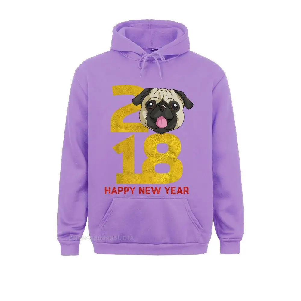 Printed Pug Hoodie Year Of The Dog 2018 New Year Shirt Sweatshirts Hoodies Long Sleeve For Men Discount Sweatshirts