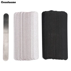 10Pcs/Set Replacement SandPaper Nail Art Files With Metal Handle Removable Buffer Pads 100/180/240 Polishing Manicure Files