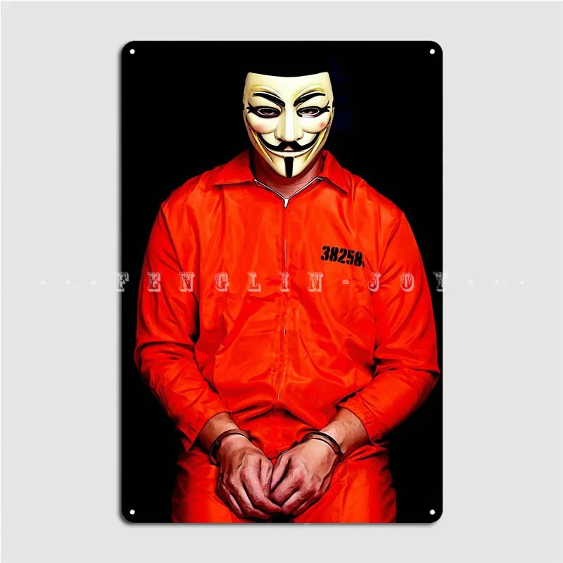 Anonymous Prisoner Metal Plaque Poster Mural Wall Decor Cinema Garage Printing Tin Sign Poster