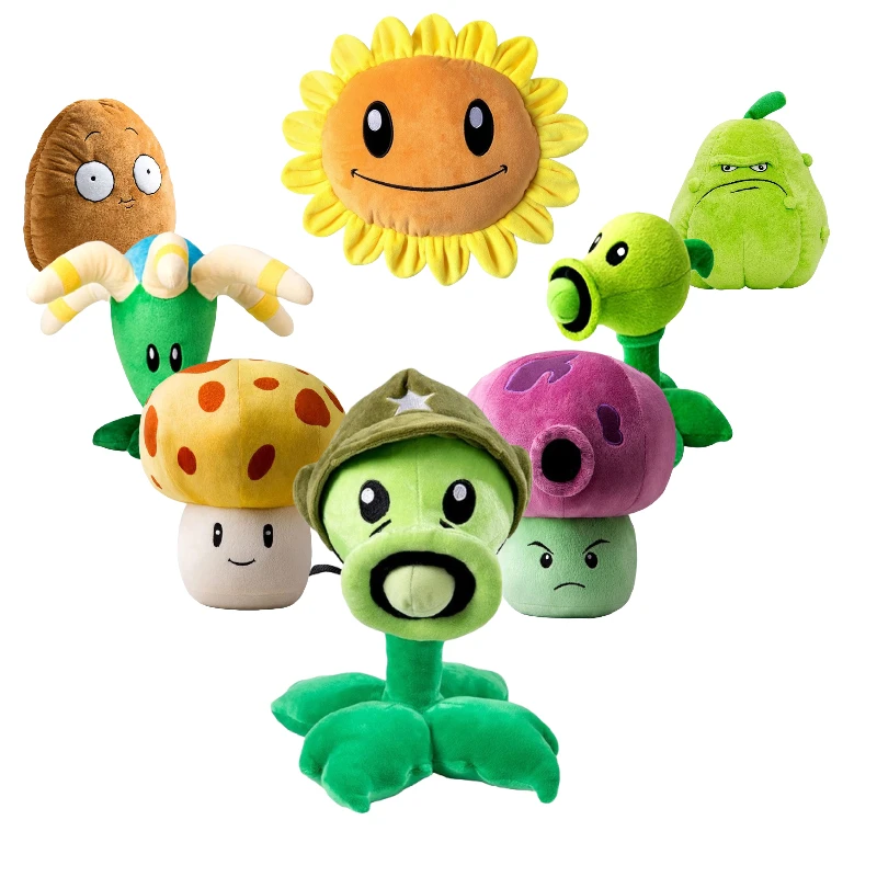 Genuine Plants vs Zombies2 15-40cm Cute Cartoon Game Stuffed Plush Doll Toy Sunflower Wall-Nut Peashooter Squash Figure Kid Gift