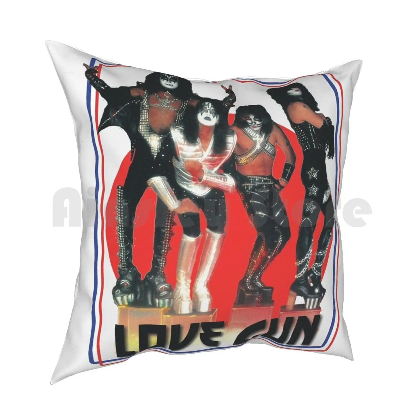 Love Gun Kiss Band Pillow Case Printed Home Soft DIY Pillow cover Kiss Kiss Fan Art Kiss Band Kiss Music Kiss The Band Love