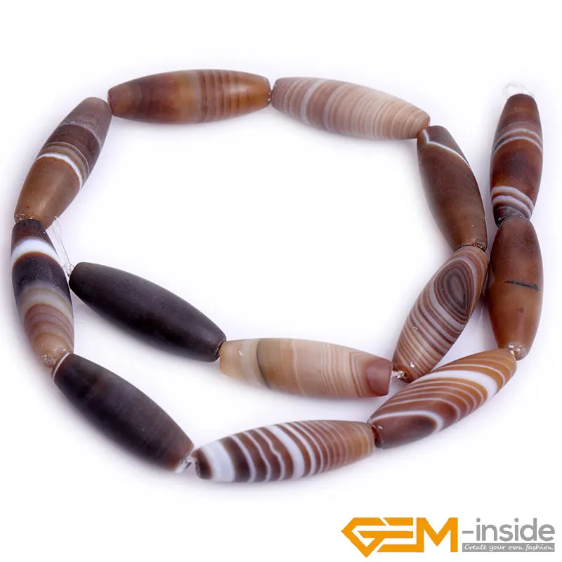 Natural Botswana Agates Frosted Rice Beads For Jewelry Making Strand 15 inch DIY Accessorries Bead For Bracelet Necklace Gifts