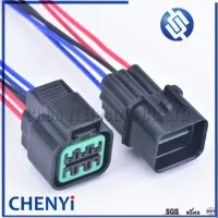 Sensor de oxígeno 090 de 6 pines, conector impermeable automotriz, enchufe de lámpara antiniebla, PB625-06027 PB621-06020 con cable para Hyundai