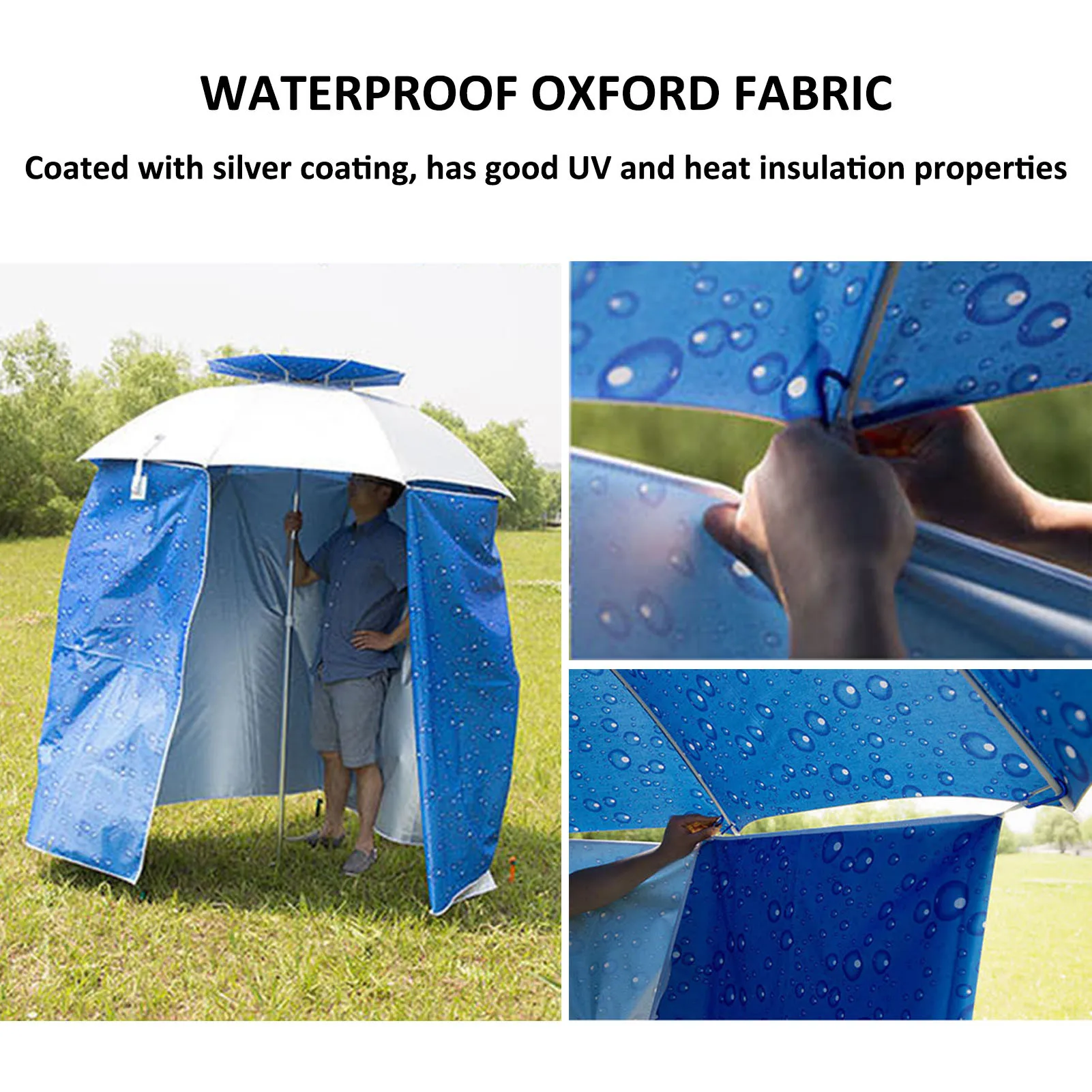 Outdoor Fishing parasol fartuch 4.8m x 1.55m składany krótki fartuch plażowy Oxford tkanina chroniąca przed słońcem ochrona przed słońcem