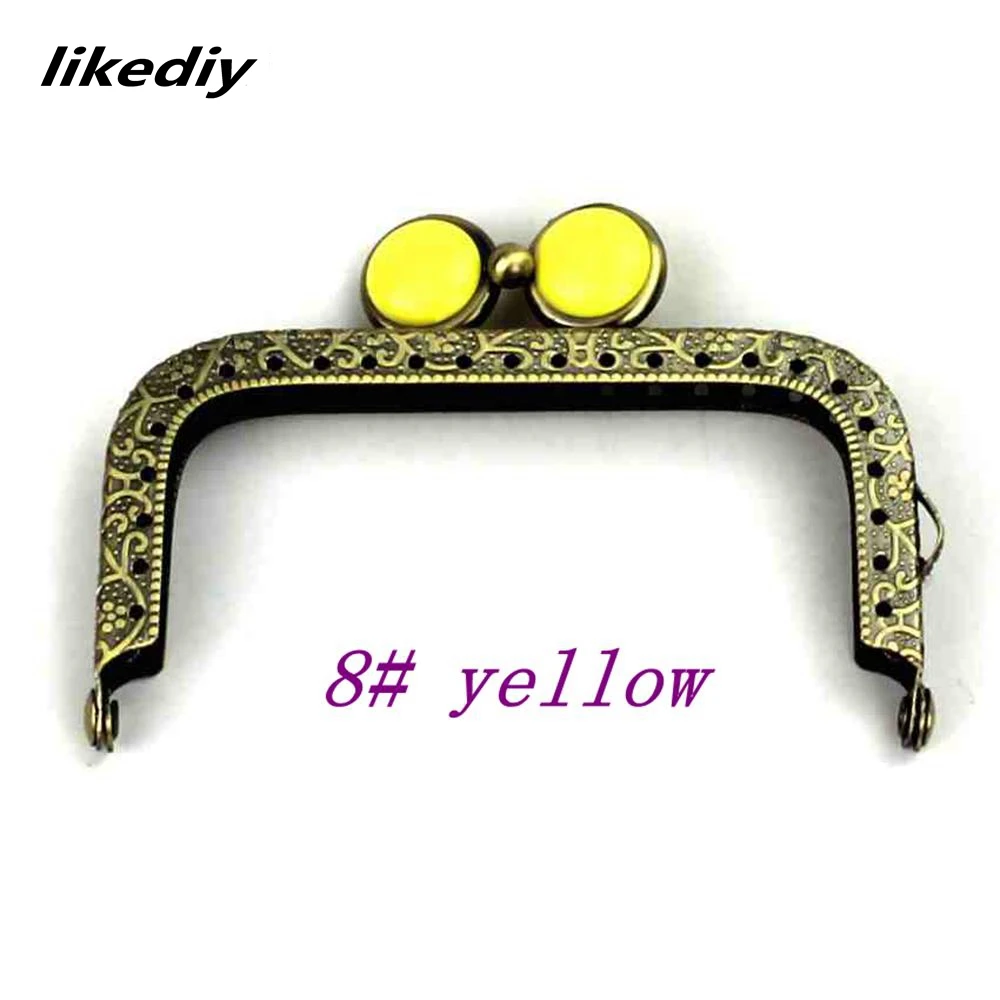 10 Pcs/Lot 8.5 CM Square Antique Bronze Flat Bead Metal Purse Frame Kiss Clasp Bag Accessory