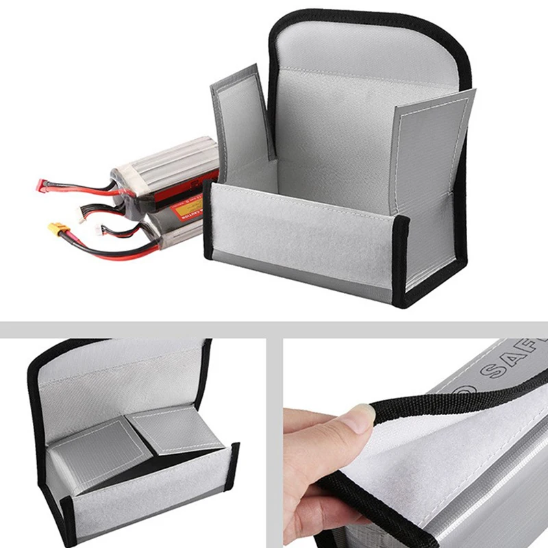 Fireproof Safety Bag 185mmX60mmX75mm LiPo Battery Portabl Proof Fire Resistant Charging Sack Battery Safe Bag For RC Drone Car