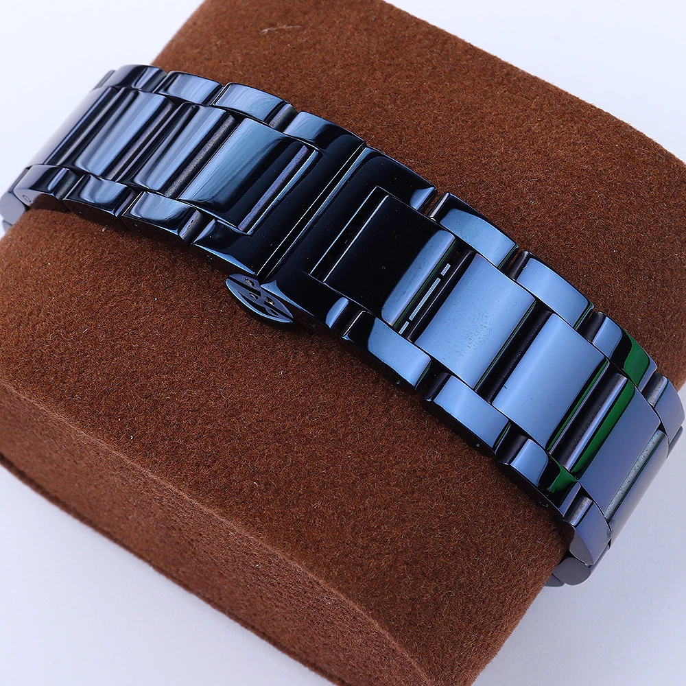 New Blue Stainless Steel Watchband Strap Metal Bracelet Strap 18mm 19mm 20mm 21mm 22mm Straight End For Men Women Fashion Watch