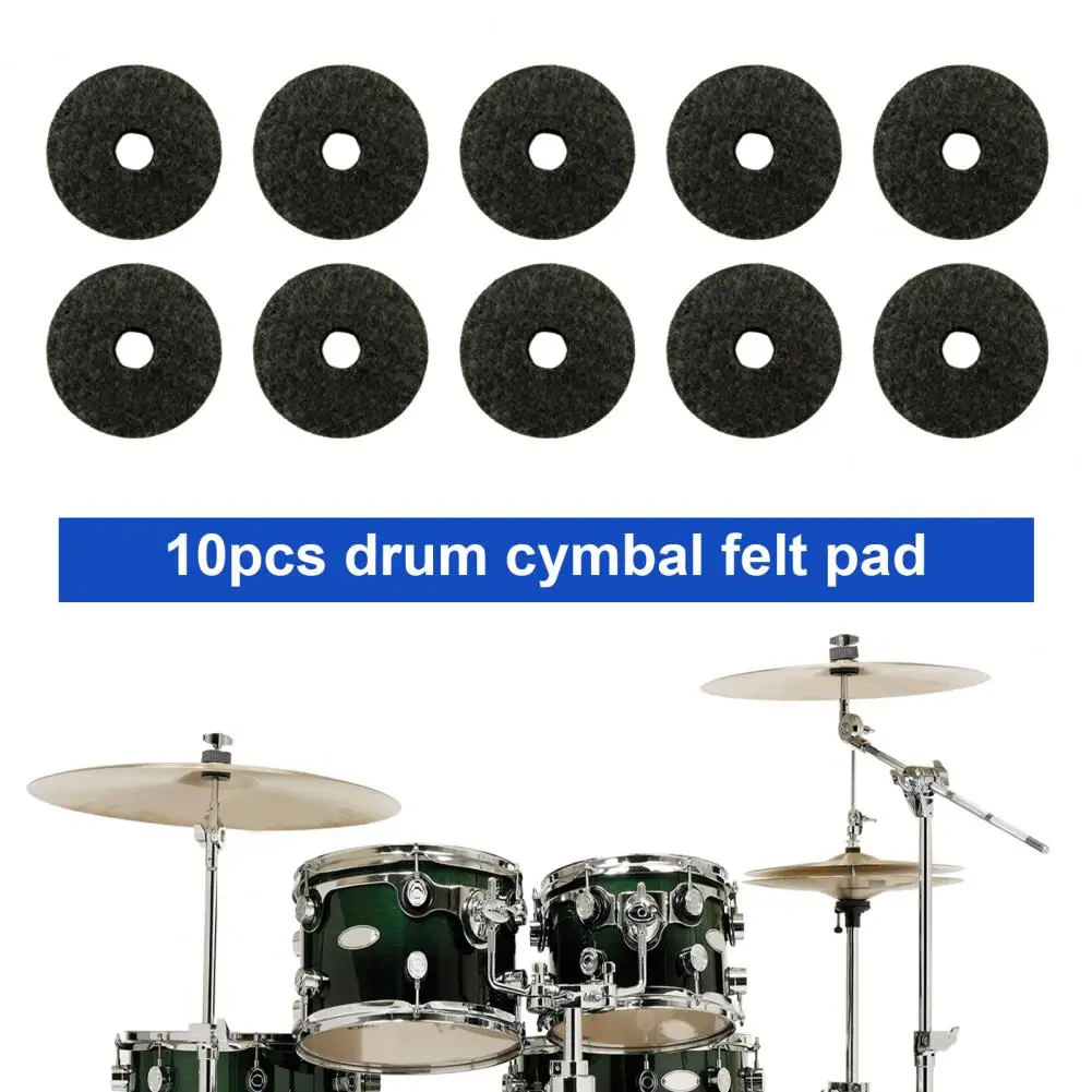 Cymbal Felt Cushions Black Cymbal Felt Pads Eco-friendly Long Service Life  Useful Drum Cymbal Washer Replacement Parts