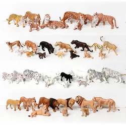 Realistic Wild Animals Model White Tiger,Lions,Leopard,Panther,Cheetah Educational Jungle Animals Figures Model Figurines Set