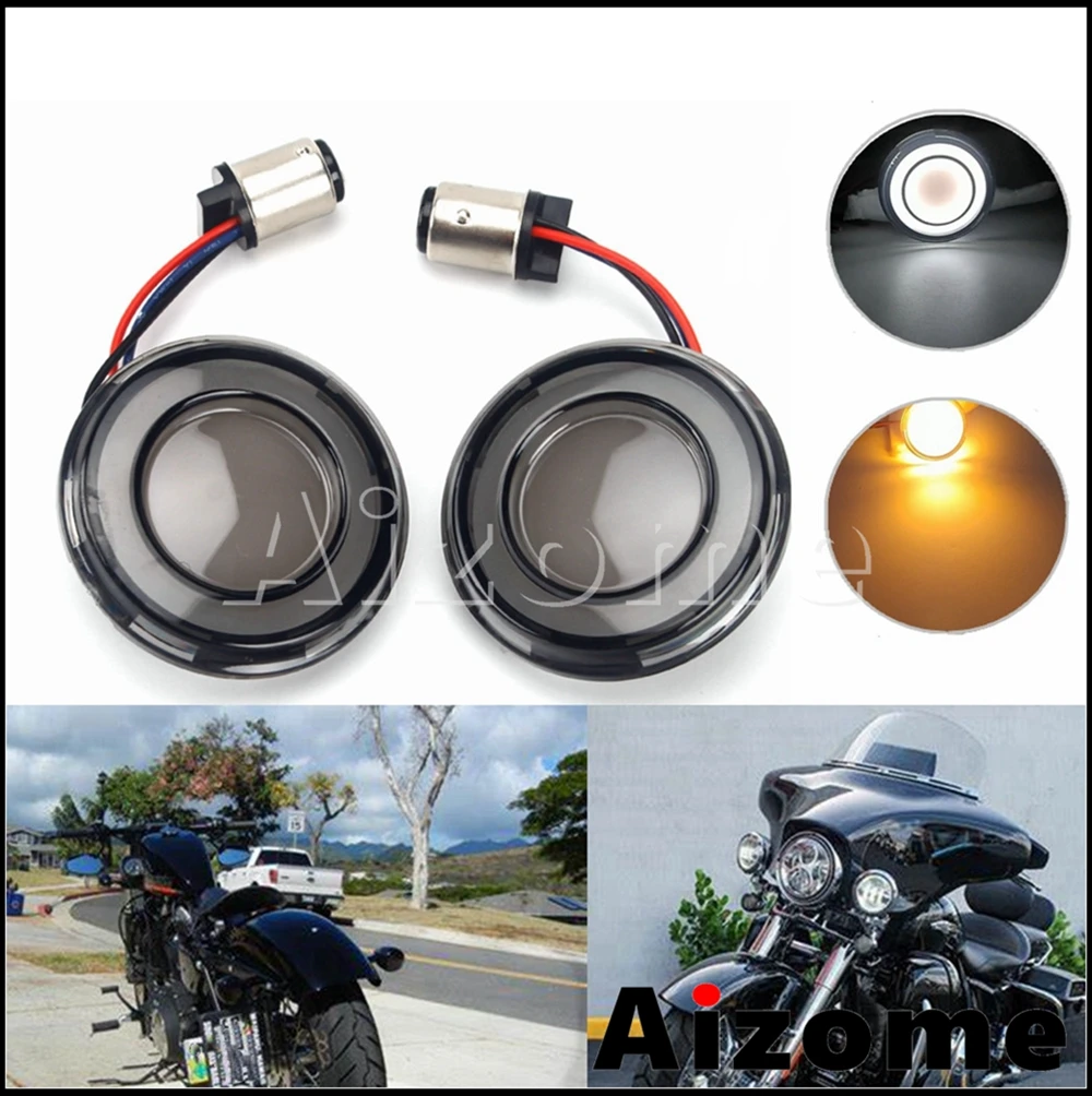 

2inch Bullet Turn Signal Motorcycle 1157 LED Lights For Harley Dyna Softail Sportster Touring Road King Electra Tri Street Glide