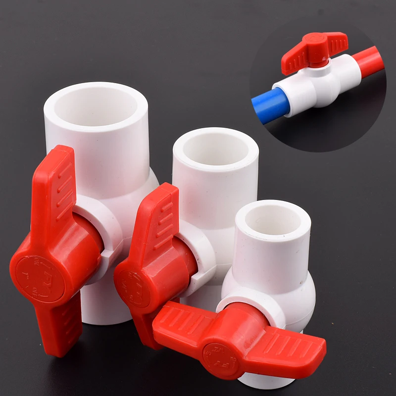 1-3pcs 20 25 32 40 5063mm White PVC Globe Valve Agriculture  Garden Irrigation Water Pipe Connectors Water Supply Fittings Joint