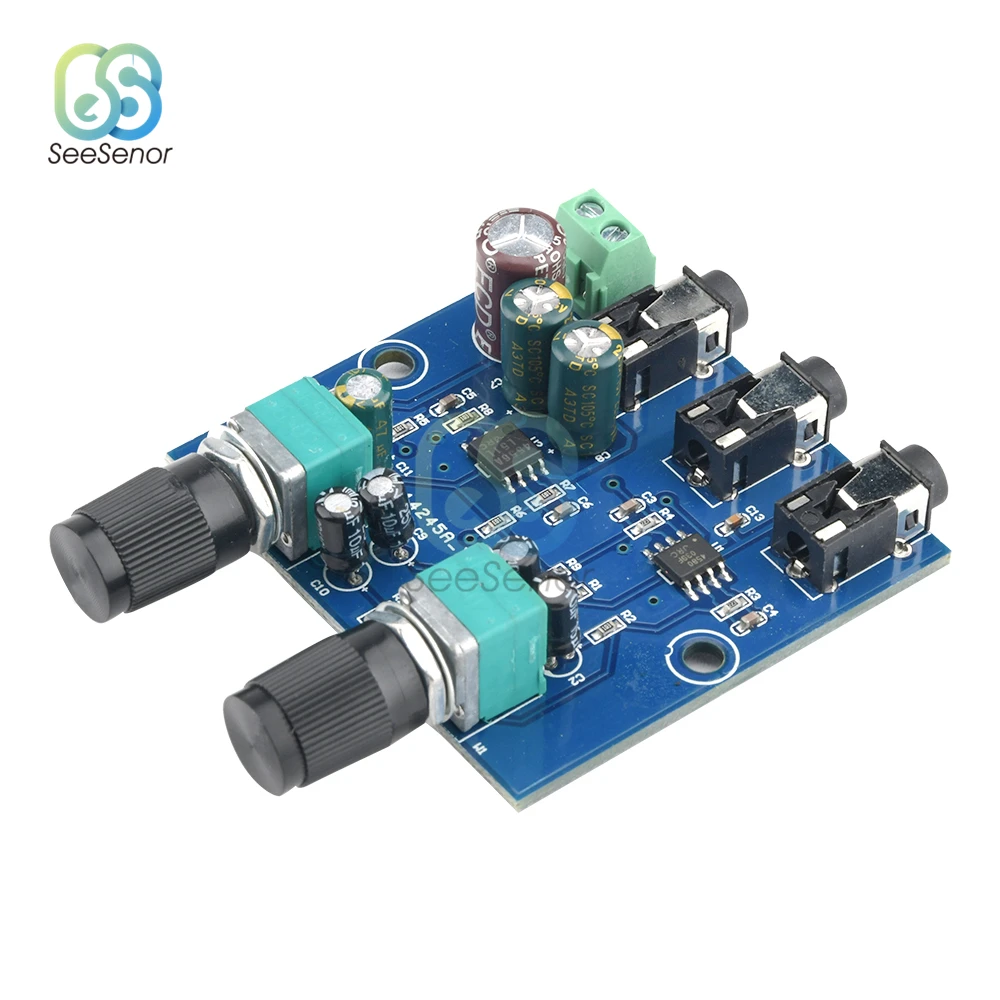 2Way Stereo Audio Signal Mixer Board Multi-Channels Mixing Board for One Way Amplification Output Headset Amplifier Audio Module