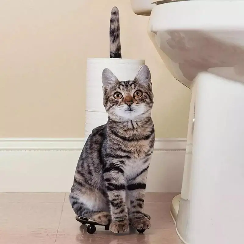 Toilet Paper Towel Holder Cat Shape Bathroom Toilet Paper Storage Rack Cute Toilet Roll Holder Paper Stand Gift For Cat Lovers