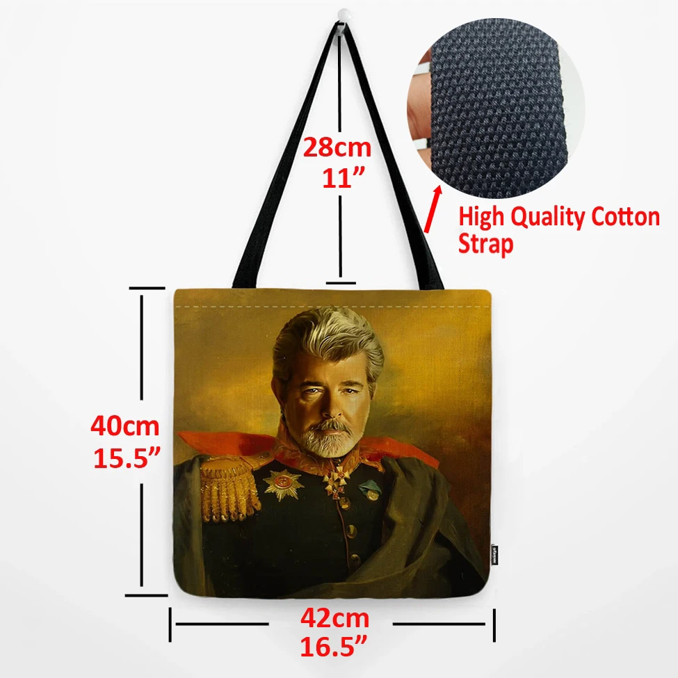 Neoclassical Russian General Costume Hollywood Super Star Movie Singer Actor Face Replacement Unique Fashion Shoulder Tote Bag