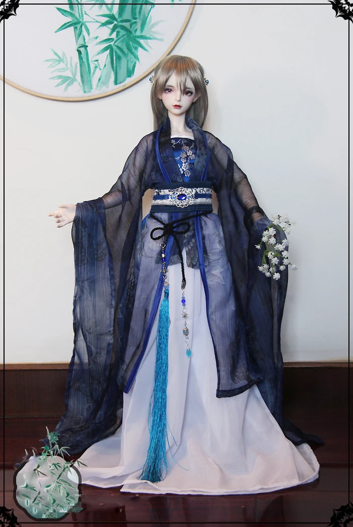 

1/3 scale BJD clothes ancient costume Chinese Vintage Hanfu dress for BJD/SD SD13 girl tall 58cm bust 26cm doll accessories C307