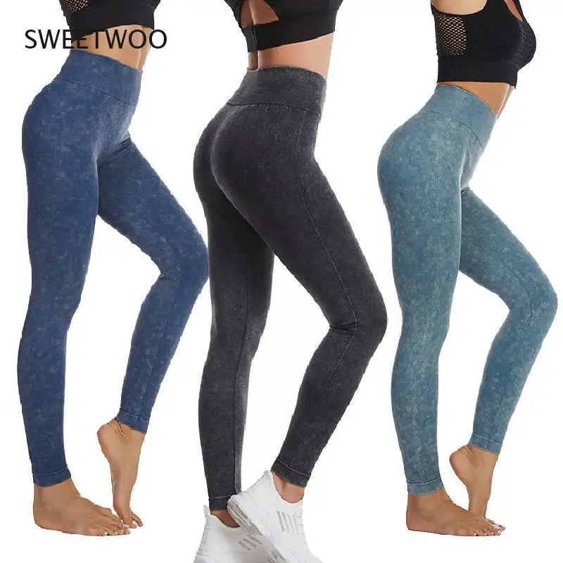 

Women's High Waisted Tie Dye Buttery Soft Yoga Squat Proof Leggings Belly Control Workout Leggings Tight Stretch