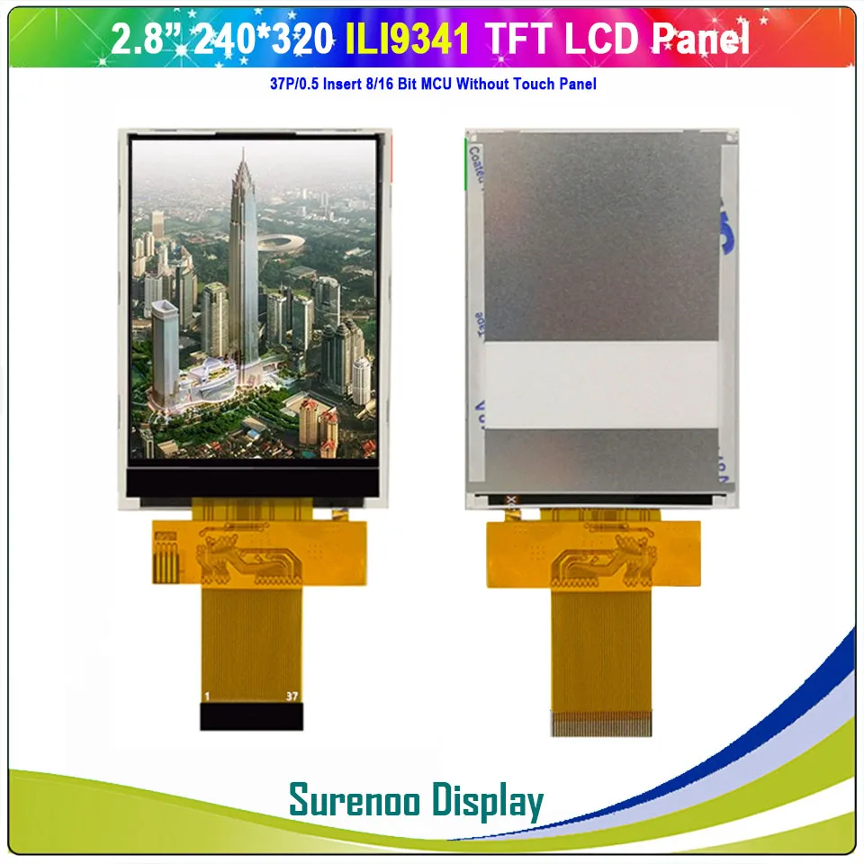 Imagem -02 - Polegadas 240*320 37p 0.5 Inserir 16 Bit Mcu Tft Lcd Módulo Display Tela Lcm Ili9341 com Painel de Toque Resistive 2.8