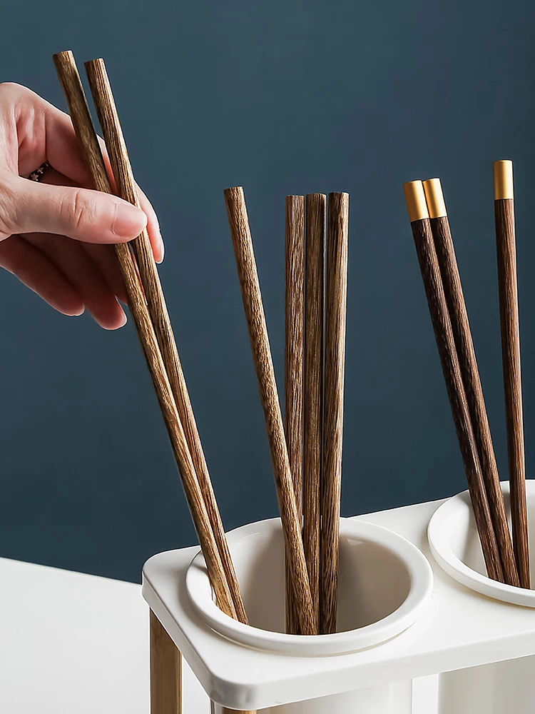 

Vintage Style Solid Wood Chopsticks 10 Pairs Eco-Friendly Handmade No Paint No Wax Home Use Natural Chopsticks