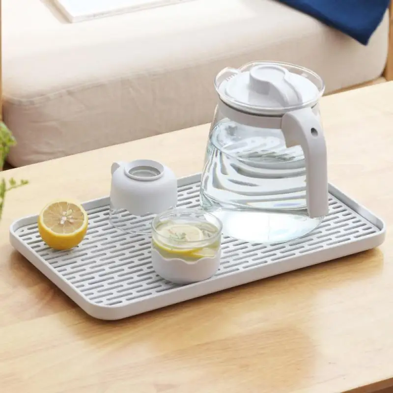 New Creative Household Drain Tray Double-layer Plastic Tea Tray Household Fruit Tray Multi-purpose Rectangular Racks