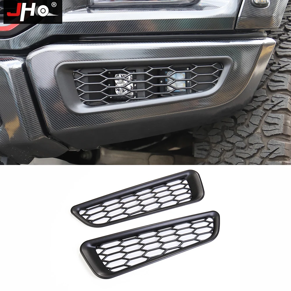 JHO Car Front Bumper Fog Lamp Overlay Bezel Cover Trim for Ford F150 Raptor 2017-2020 2019 2018 Crew Cab Gen 2 Accessories