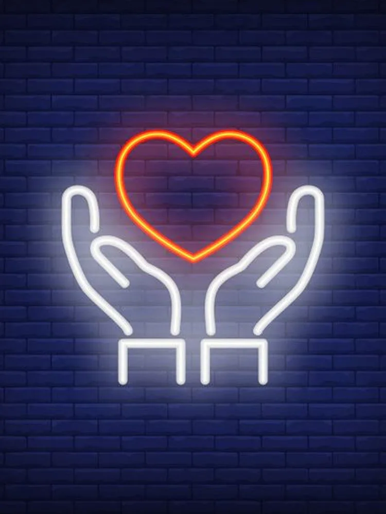 

Neon Sign For Download Hands Holding Heart Glass Tubes Lamp Beer Bar resterant light advertise custom LOGO Handmade art light