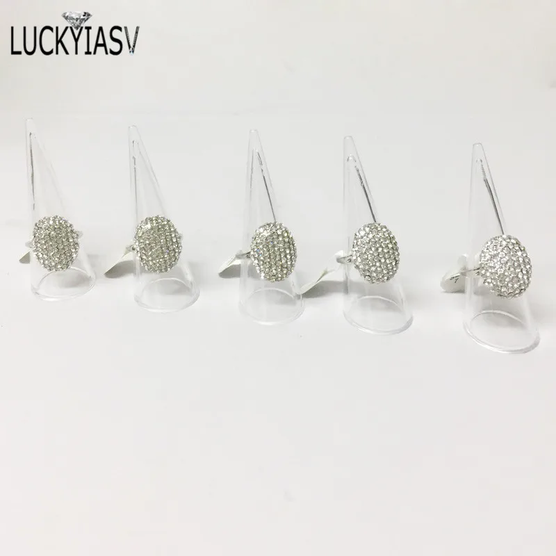 Wholesale 1/5/10/20 Pcs/lot Mini Acrylic Jewelry Finger Ring Plastic Triangle Conical Jewelry Storage Display Stand For Ring