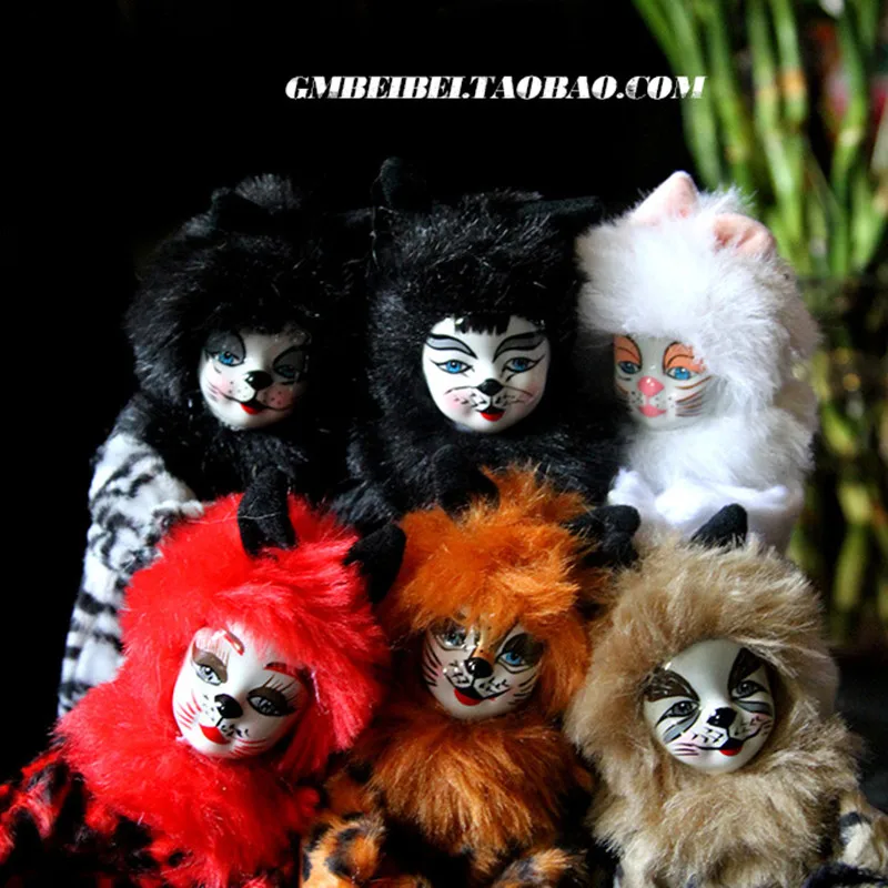 20cm Doll Plush Ceramic Cat Toy Terror Props Halloween Decoration Gift for Girl Boy Friend