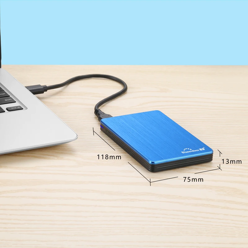 Blueendless Ultra Slim Portable External Hard Drive 1TB/750GB HDD USB3.0 Hard Disk Devices Storage for Desktop Laptop PC