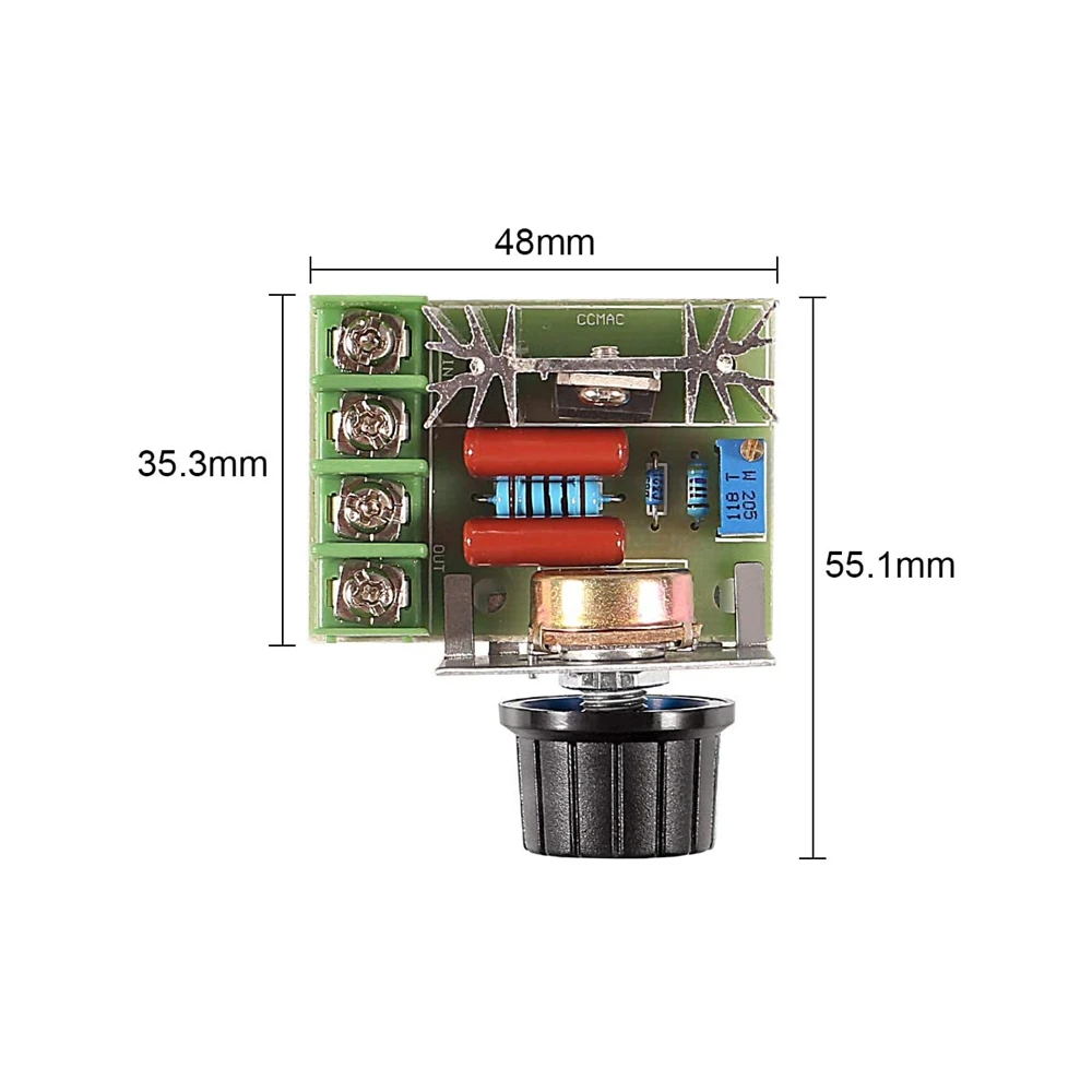 

AC 220V 2000W SCR Voltage Regulator Dimming Dimmers Motor Speed Controller Thermostat Electronic Voltage Regulator Module