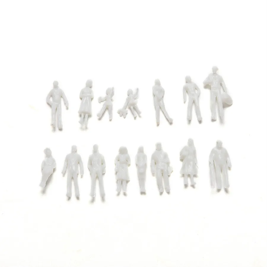 300pcs 1:100/150/200 Mixed Miniature White Architectural Model Human Scale HO Resin Plastic Peoples