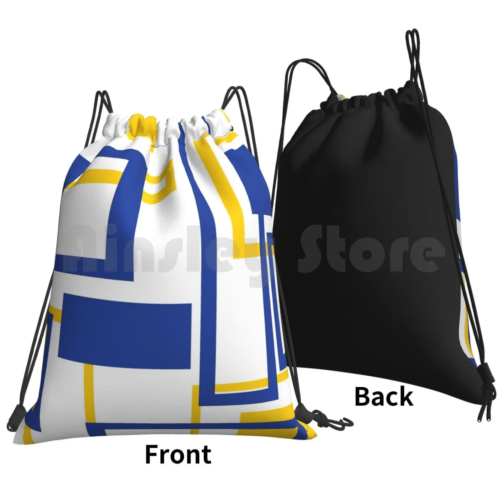 Backpack Drawstring Bags Gym Bag Waterproof Colours Football Footy Sport Soccer Park Pattern Bar Stripe