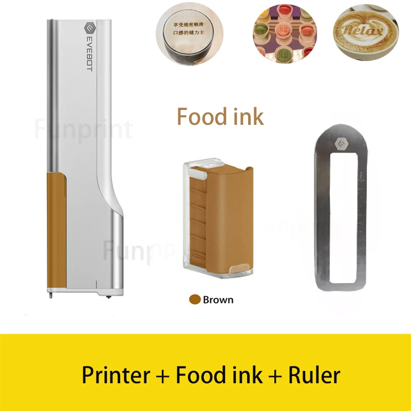 evebot handheld food printer caneta jato de tinta portatil impressao personalizada faca voce mesmo impressora alimentos comestiveis cafe pao ultimo 01