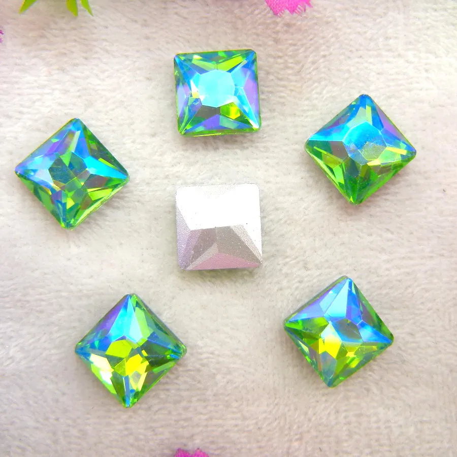 AB Farben 8mm 10mm 12mm Ausgefallene Quadratische Form Klebe-Glaskristalle Strass Handwerk Ornament Zubehör DIY Verzierung – Detail 8
