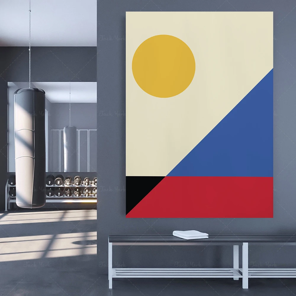 Bauhaus Retro Poster Geometric Shapes Basic Colors Modern Art Poster Bauhaus Art Minimal Shape Poster Modernist Art, Instant