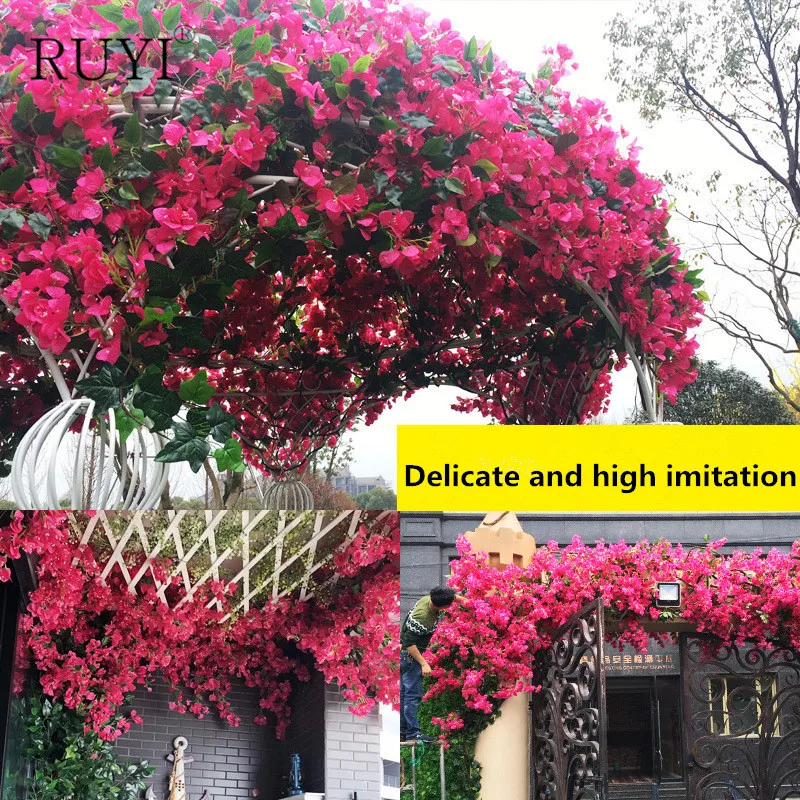 High Quality Artificial Bougainvillea Flower Silk Artificial Flower Wedding Decoration DIY Party Decoration Flower Wall Garland