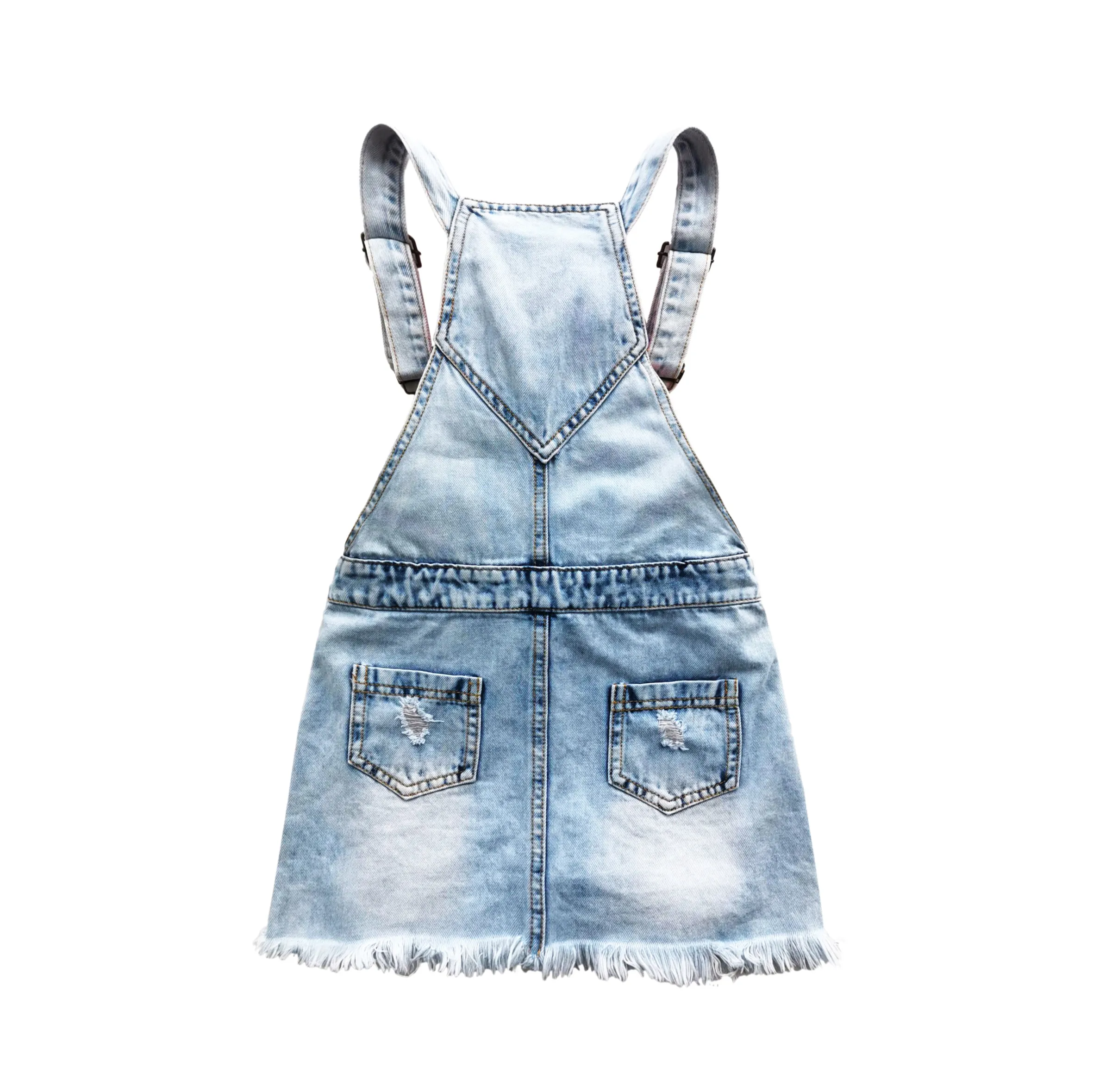 Chumhey 4-9T Summer Toddler Sundress Kids Overalls Dress Denim Suspender Bib dresses Bebe Clothes Baby Girls Straps Clothing