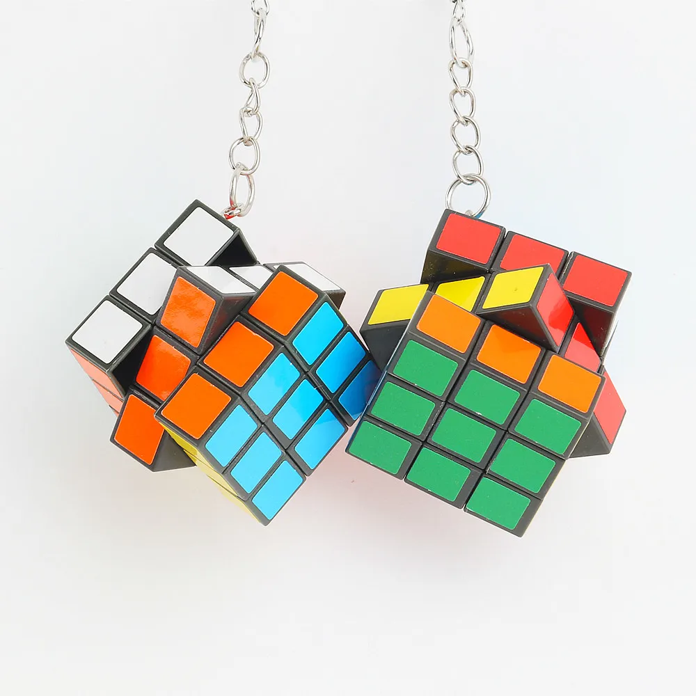 New Funny Colorful 3D Magic Cube Drop Earrings For Women Girls Geometric Speed Cube Resin Dangle Earrings Punk Cool Jewelry