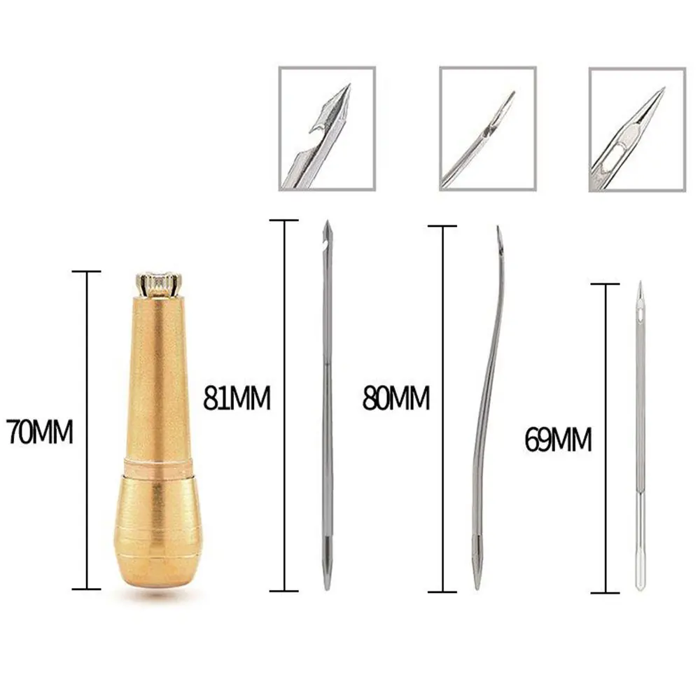 Szydło igły buty szewc naprawa szydełka miedzi fashioned igły skos narzędzie DIY narzędzia skórzane szycie szydełko byt płucienny
