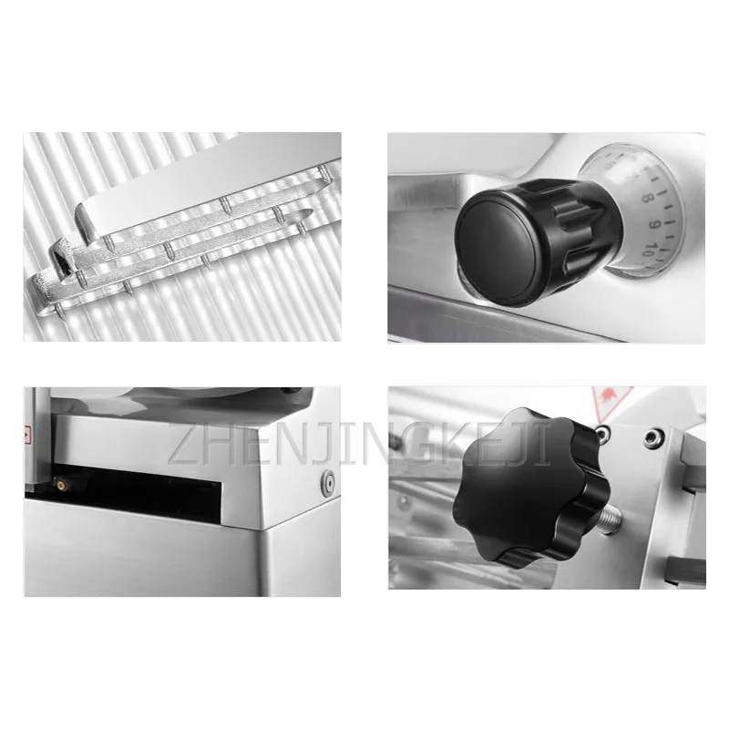 قطاعة اللحوم 220 فولت أوتوماتيكية بالكامل، طاقة كهربائية منزلية تجارية من الفولاذ المقاوم للصدأ، قطاعة قابلة للتعديل، سمك لحم البقر، لفة اللحوم