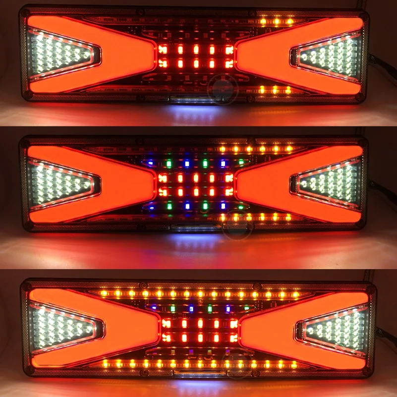 2 PCS  24V Truck LED Rear Tail Light trailer Warning Lights Rear Taillight stop lorry bus brake reverse turn indicator lamp.