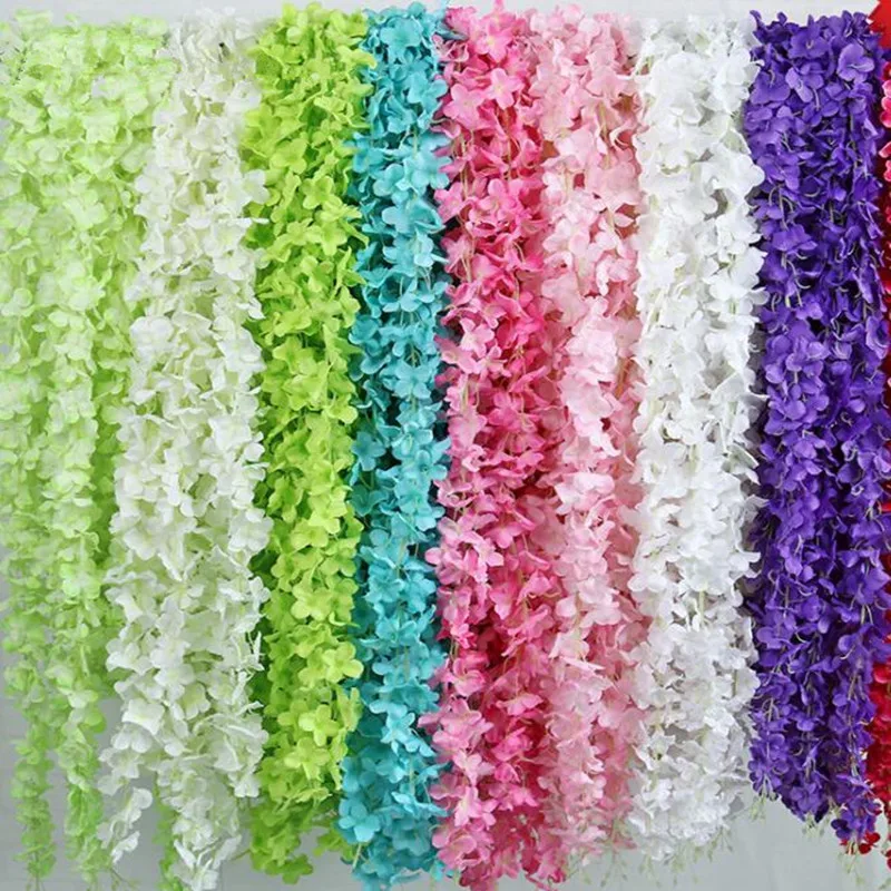 10 pcs Artificial Dried Flowers Leaf Rattan Garland Hanging Wall Home Garden Party Decoration Christmas Halloween  Easter