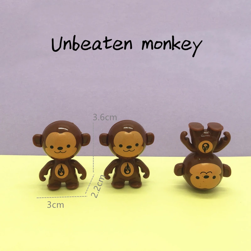 3pcs Creative Cute Unbeatable Monkey Tumbler Spinning Stunt Antistress Toy Stress Relief Desktop Toys For Children Party Gifts