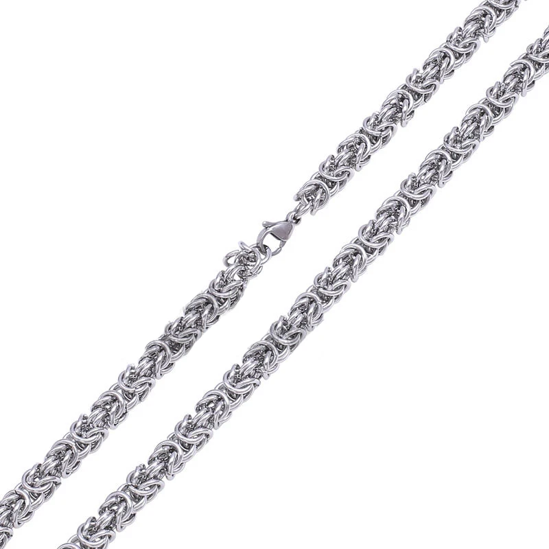 Fashion Women Men\'s Jewelry Stainless Steel Byzantine Chain Necklace or Bracelet 7\