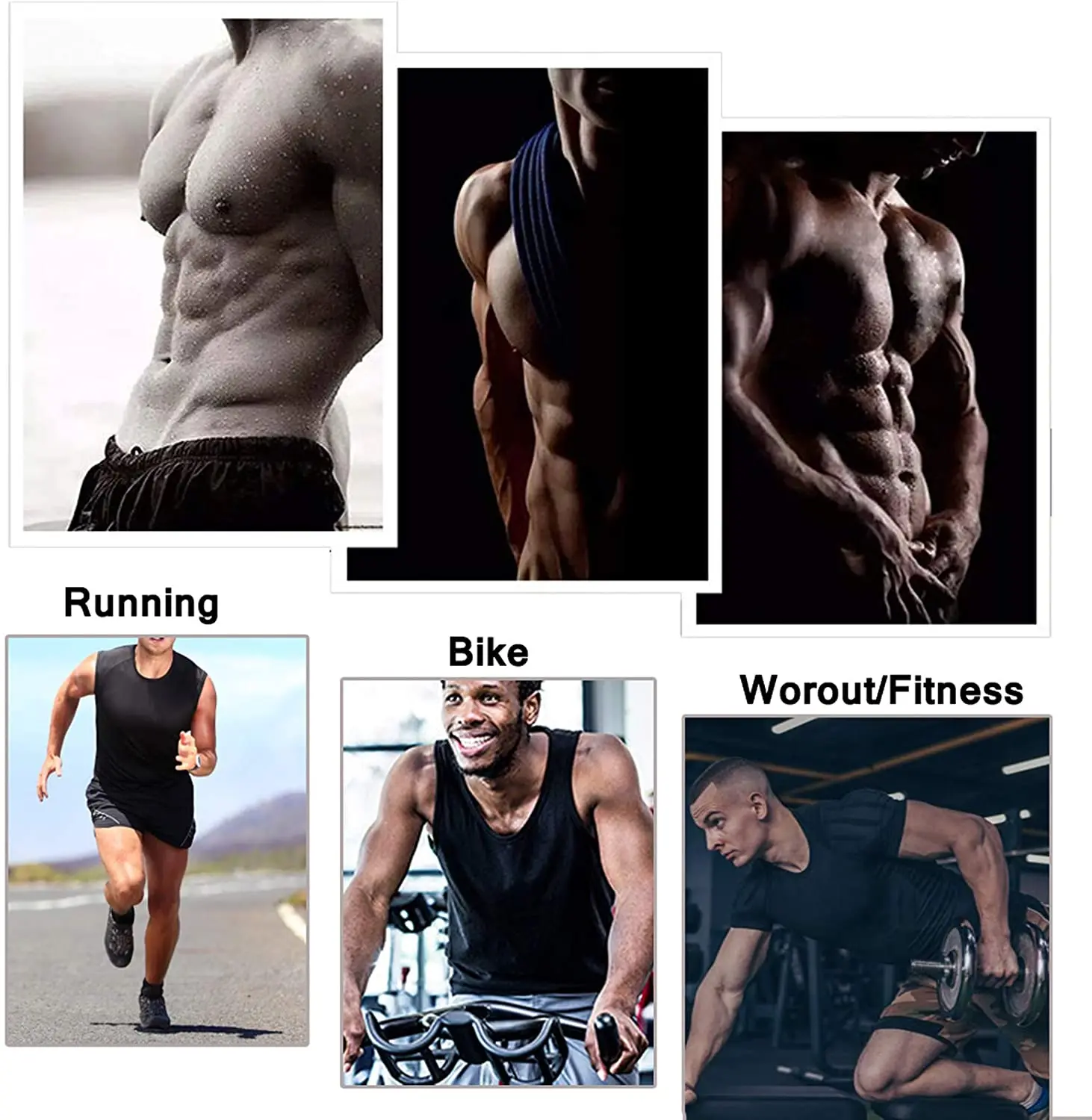 Men Waist Trainer Sweat Sauna Shirt Slimming Thermo Body Shaper Zipper Polymer Short Sleeve Sauna Suit Workout Shirt Tank Top