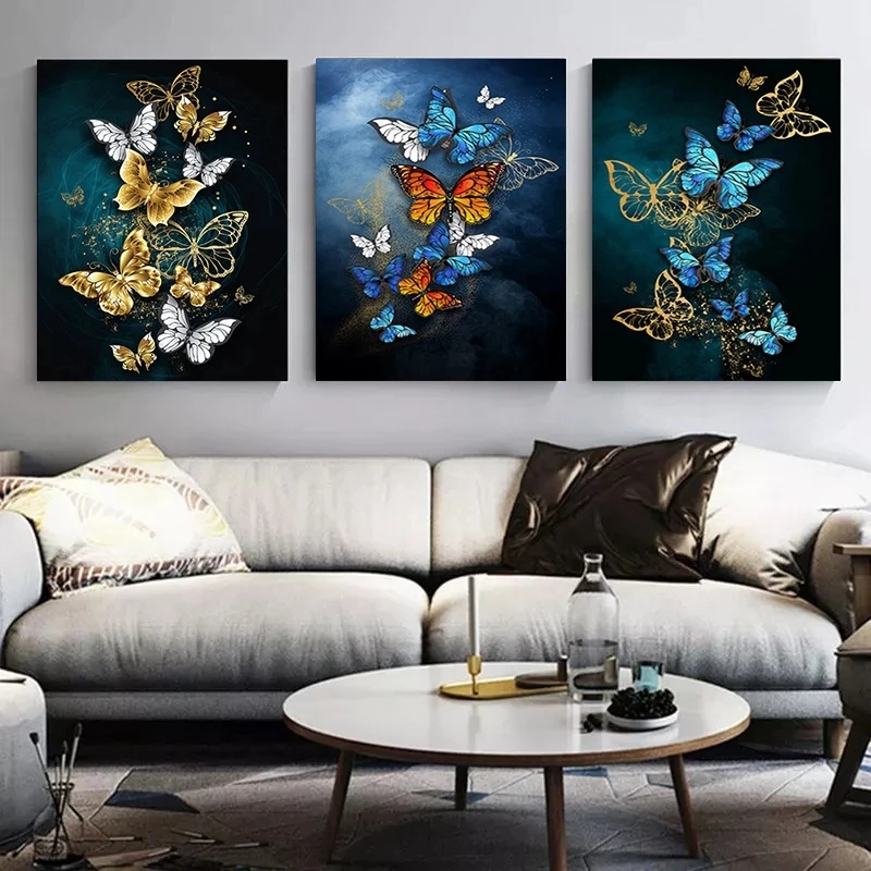 

GATYZTORY 3pcs Paint By Numbers For Adults Butterfly Oil HandPainted Paintings On Number Canvas DIY Gift Home Decor 40X50cm