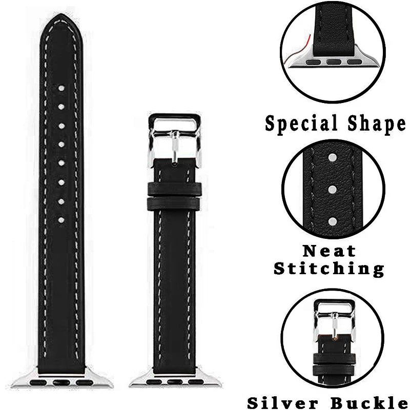 Leather Attelage strap For Apple Watch band 44mm 40mm 45mm/41mm 49mm watchband bracelet iWatch series 3 4 5 SE 6 7 8 ultra image 3