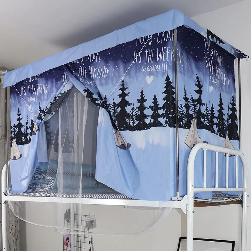 Bed Curtain for Student Children Dormitory Mosquito Net with Roof Integrated Upper Shop Lower Shade Cloth bedroom bed canopy