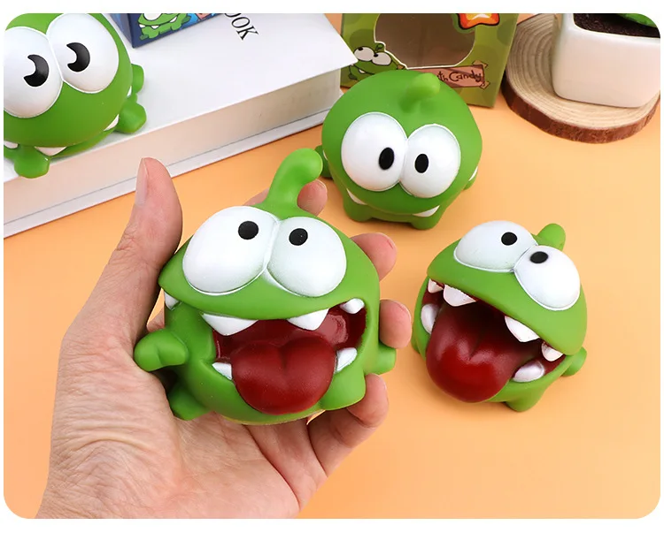 7pcs/lot 7cm om nom Frog Cut The Rope Action Figure Toys With Sound New in box Hot sale Toys for children kids Christmas gift