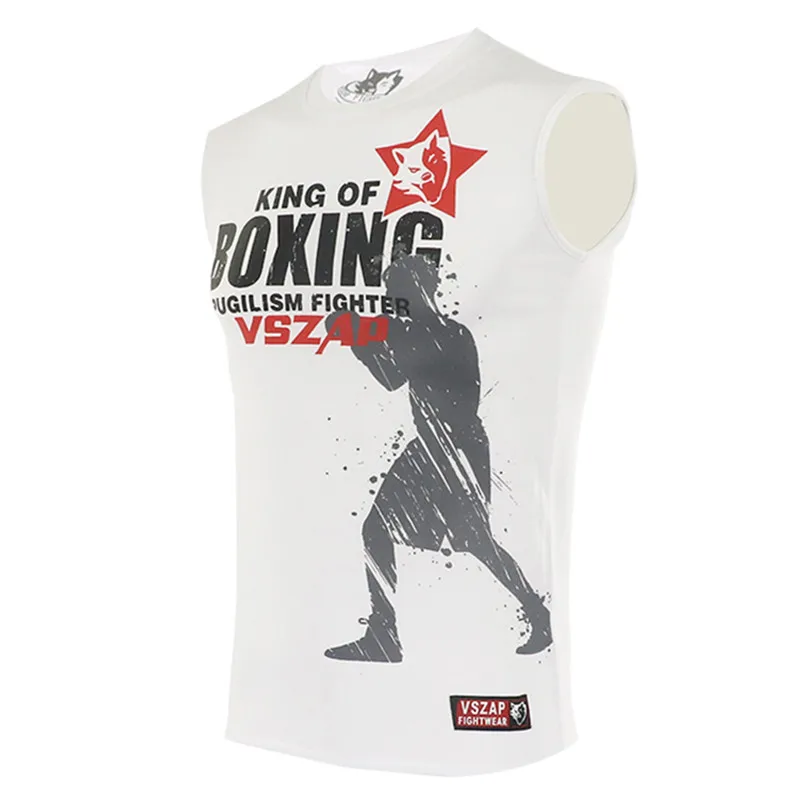 Vzap-boxing T shirt for men, sleeveless boxing vest, martial arts fighting training, fitness, home training, MMA